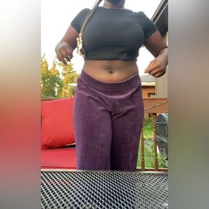 Purple velvet pants